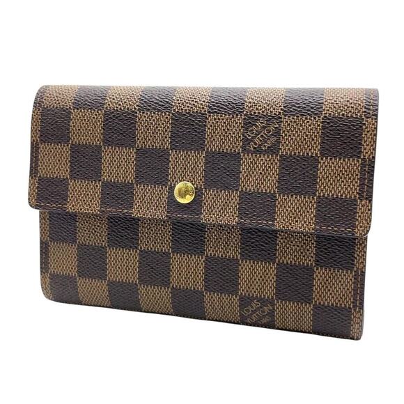 Louis Vuitton Damier Ebene Porte Tresor Wallet W/Box Dust Bag - Picture 3 of 16